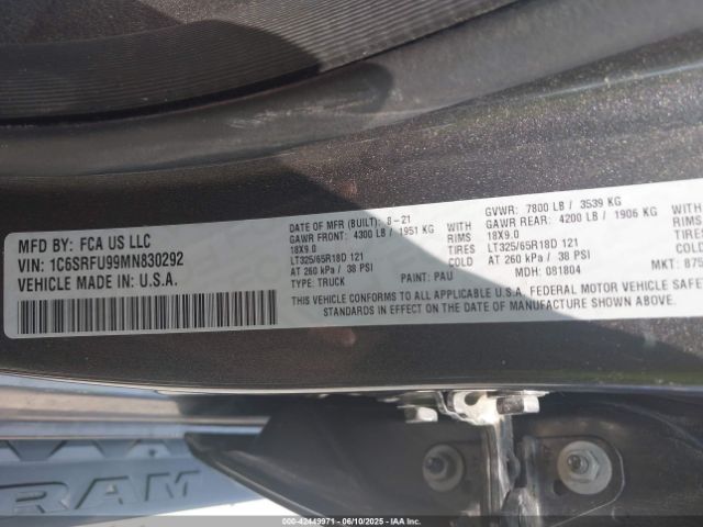 2021 RAM 1500 1C6SRFU99MN830292 Photo 8