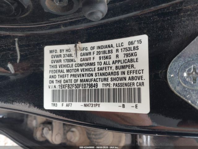 19XFB2F50FE079849 Honda Civic Lx