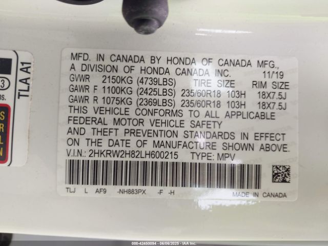 2020 HONDA CR-V 2HKRW2H82LH600215 Photo 8