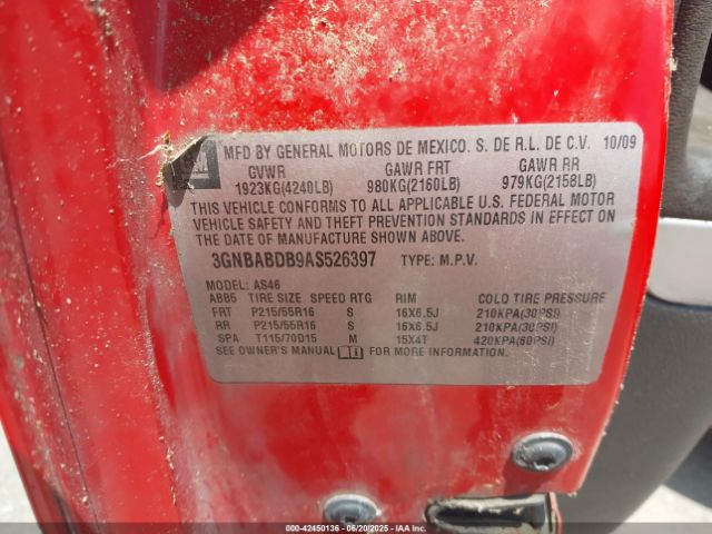 2010 CHEVROLET HHR 3GNBABDB9AS526397 Photo 8