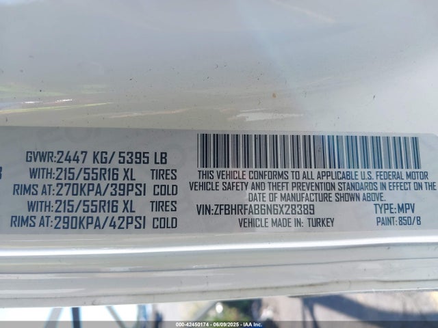 ZFBHRFAB6N6X28389 RAM 2022