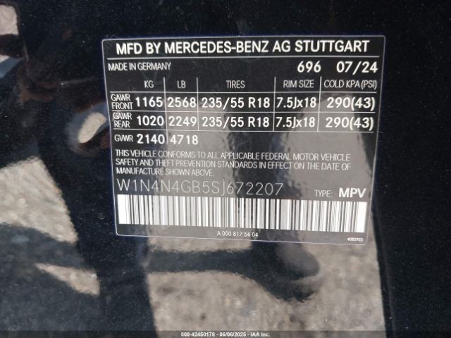 W1N4N4GB5SJ672207 Mercedes-Benz Gla 250 4matic