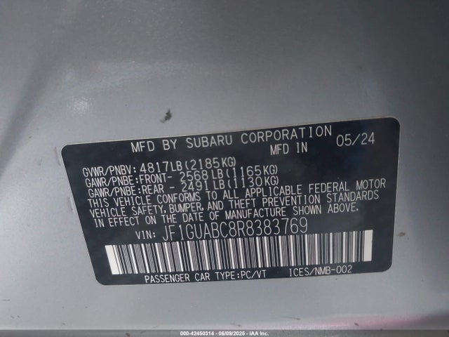 Subaru na 2024 JF1GUABC8R8383769 Image 9