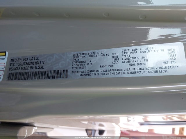 1C6JJTBG2NL164117 Jeep Gladiator