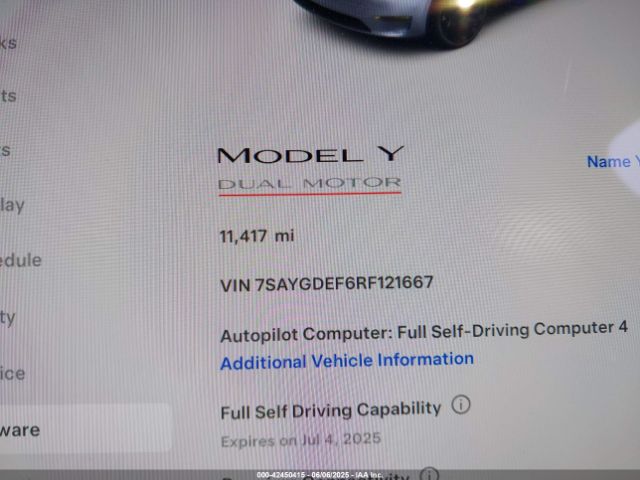 2024 TESLA MODEL Y 7SAYGDEF6RF121667 Photo 6