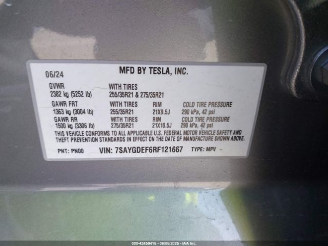 2024 TESLA MODEL Y 7SAYGDEF6RF121667 Photo 8