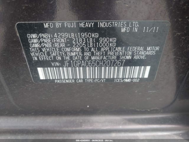 2012 SUBARU IMPREZA JF1GPAC65CH207267 Photo 8