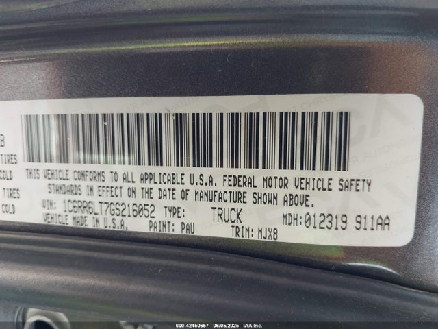 RAM 2016 2016 1C6RR6LT7GS216052 Image 9
