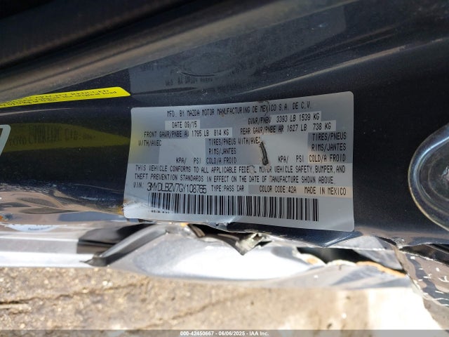 3MYDLBZV7GY108765 Scion p5v