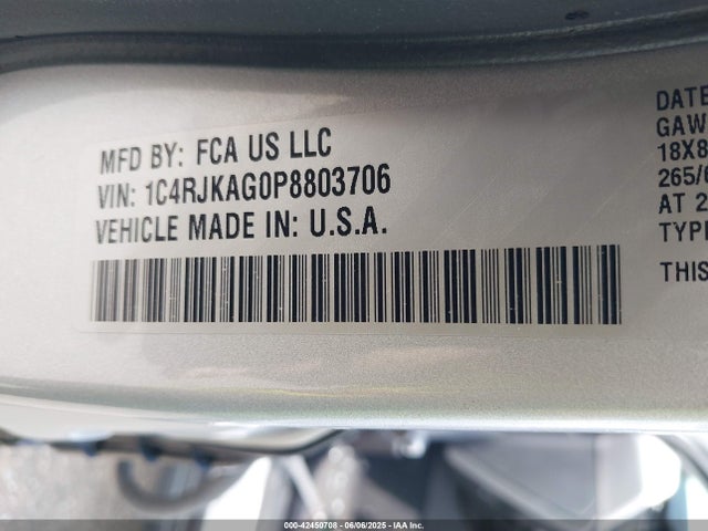 1C4RJKAG0P8803706 Jeep Grand Cherokee L Laredo 4x4