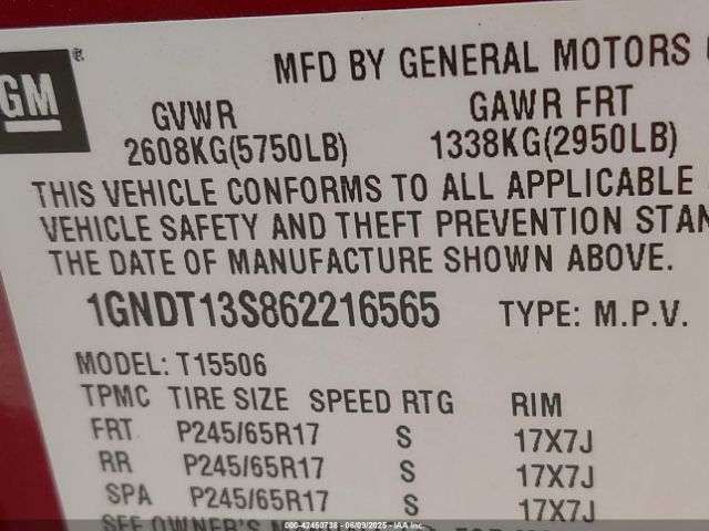 2006 CHEVROLET TRAILBLAZER 1GNDT13S862216565 Photo 8