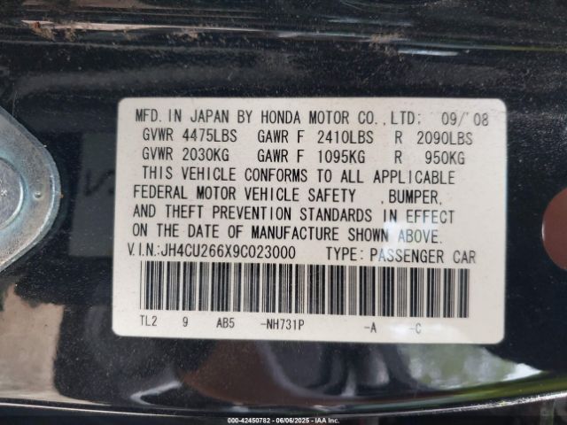 2009 ACURA TSX JH4CU266X9C023000 Photo 8