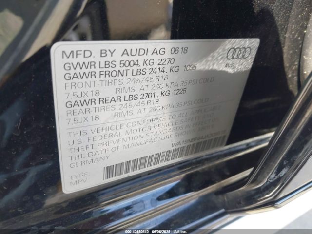 2018 AUDI A4 ALLROAD WA19NBF44JA209519 Photo 8