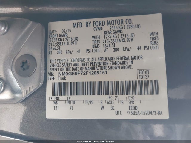 Ford 2015 2015 NM0GE9F72F1205151 Image 9