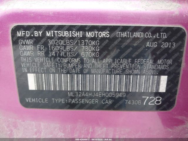 2014 MITSUBISHI MIRAGE ML32A4HJ4EH005949 Photo 8
