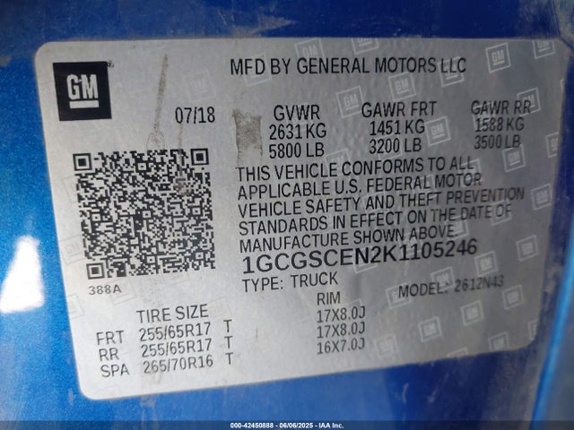 1GCGSCEN2K1105246 Chevrolet lg2 - di: direct injection, vvt: variable valve timing, alum, var2, gen2