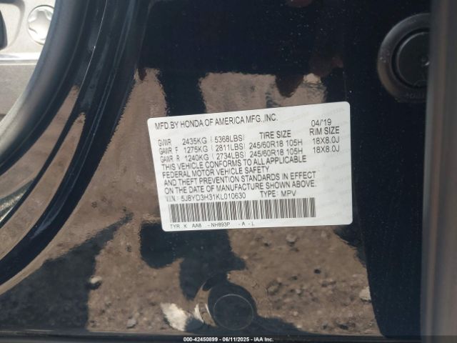 2019 ACURA MDX 5J8YD3H31KL010630 Photo 8