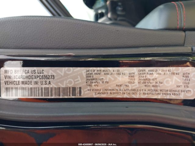 2023 DODGE DURANGO 1C4RDHDGXPC636273 Photo 8