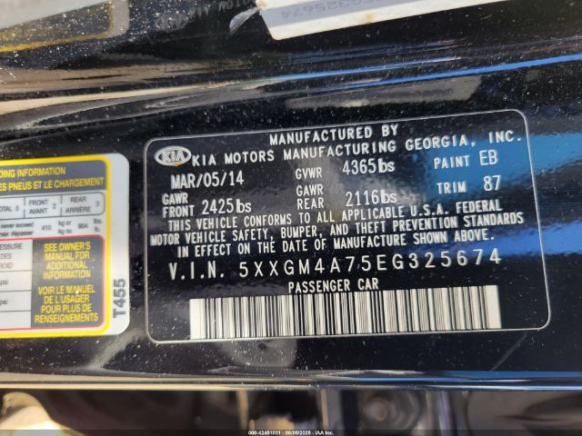 5XXGM4A75EG325674 KIA Optima Lx
