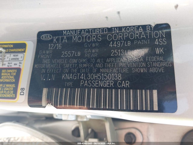 KNAGT4L30H5150138 KIA gdi
