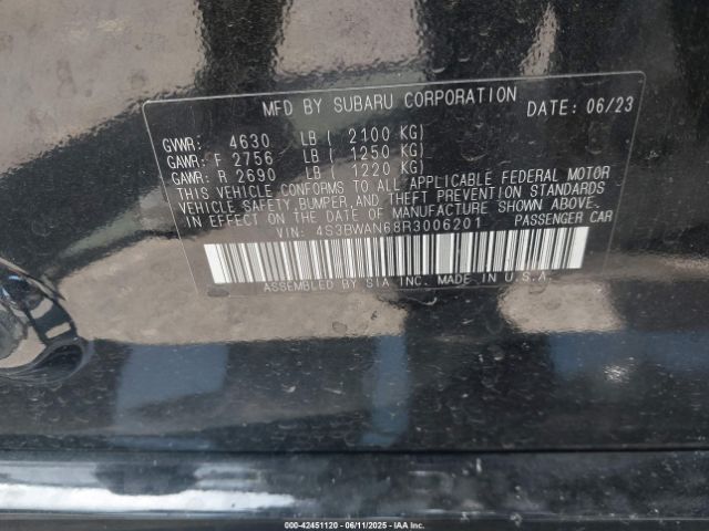 2024 SUBARU LEGACY 4S3BWAN68R3006201 Photo 8