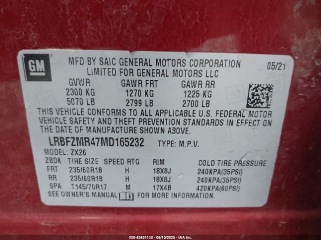 2021 BUICK ENVISION LRBFZMR47MD165232 Photo 8