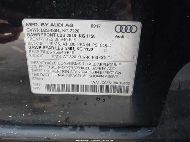 2018 AUDI Q3 WA1JCCFS1JR013403 Photo 8