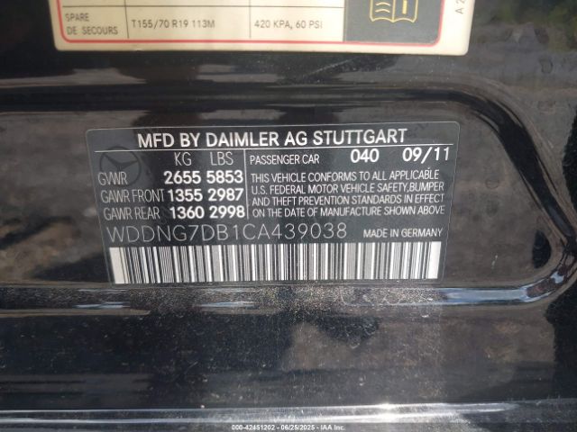 2012 MERCEDES-BENZ S 550 WDDNG7DB1CA439038 Photo 8