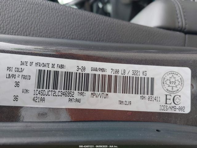 2020 DODGE DURANGO 1C4SDJCT2LC346952 Photo 8