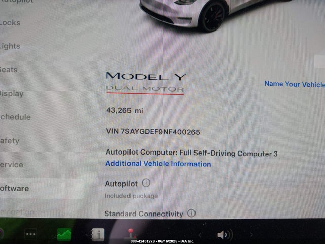 7SAYGDEF9NF400265 Tesla 2022