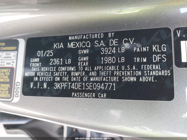3KPFT4DE1SE094771 KIA 2025