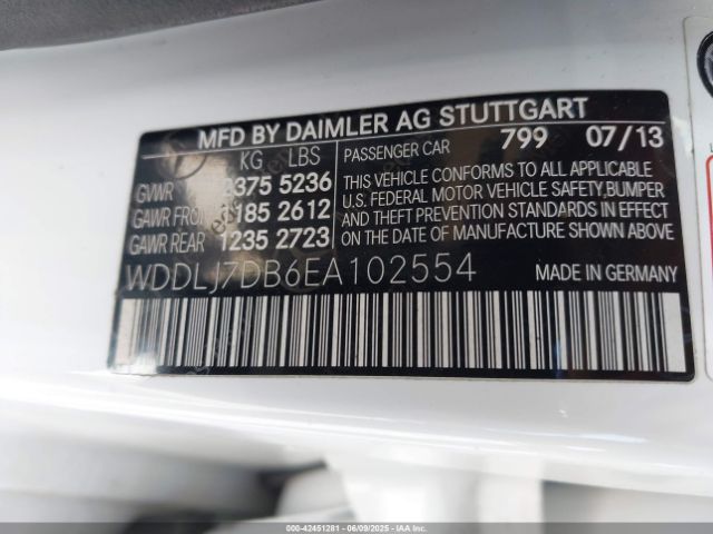 WDDLJ7DB6EA102554 Mercedes-Benz Cls-Class
