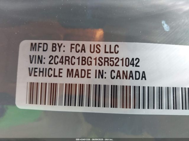 2025 CHRYSLER PACIFICA 2C4RC1BG1SR521042 Photo 8