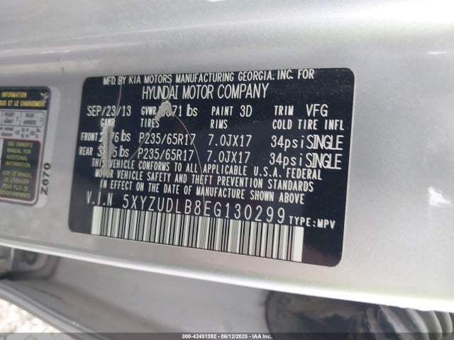 Продаж на аукціоні авто 2014 Hyundai Santa Fe Sport 2.4l, vin: 5XYZUDLB8EG130299, номер лоту: 42451392