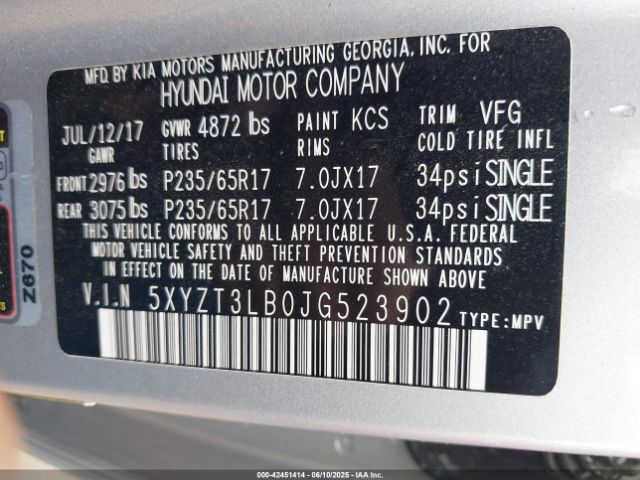 2018 HYUNDAI SANTA FE SPORT 5XYZT3LB0JG523902 Photo 8