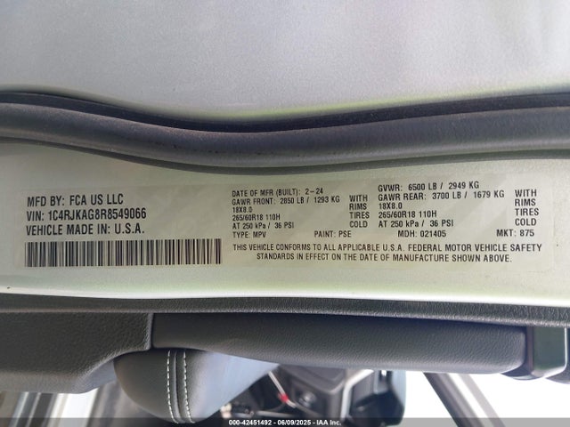 1C4RJKAG8R8549066 Jeep Grand Cherokee L Altitude 4x4