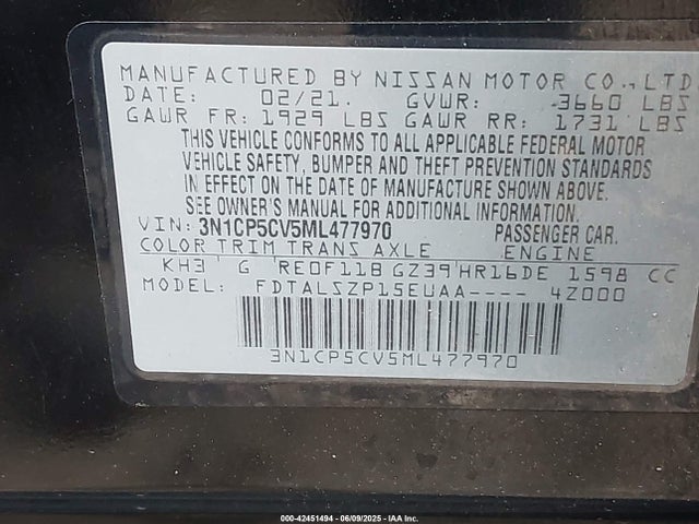 3N1CP5CV5ML477970 Nissan Kicks