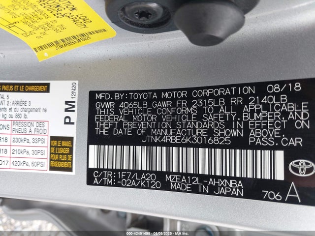JTNK4RBE6K3016825 Toyota m20a-fks