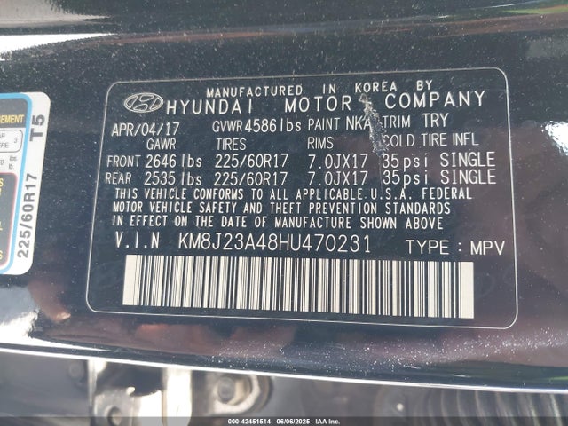KM8J23A48HU470231 Hyundai gdi nu