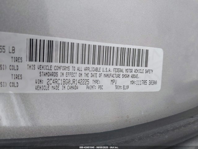 Chrysler Pacifica Touring L 2018 2C4RC1BG0JR142225 Image 9