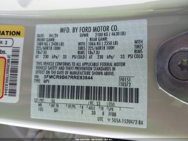 2024 FORD BRONCO SPORT 3FMCR9B67RRE83844 Photo 8