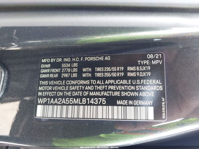 2021 PORSCHE MACAN WP1AA2A55MLB14375 Photo 8