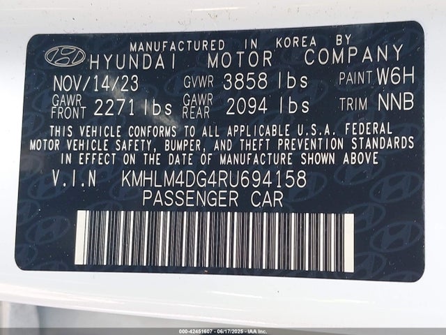 KMHLM4DG4RU694158 Hyundai mpi nu pe