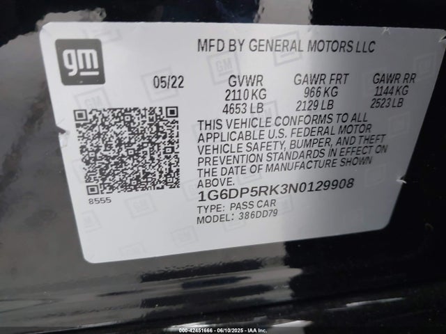 1G6DP5RK3N0129908 Cadillac lsy