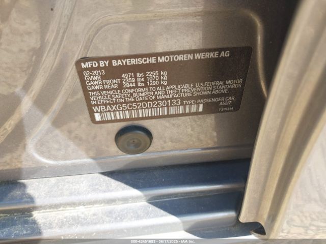 2013 BMW 528I WBAXG5C52DD230133 Photo 8
