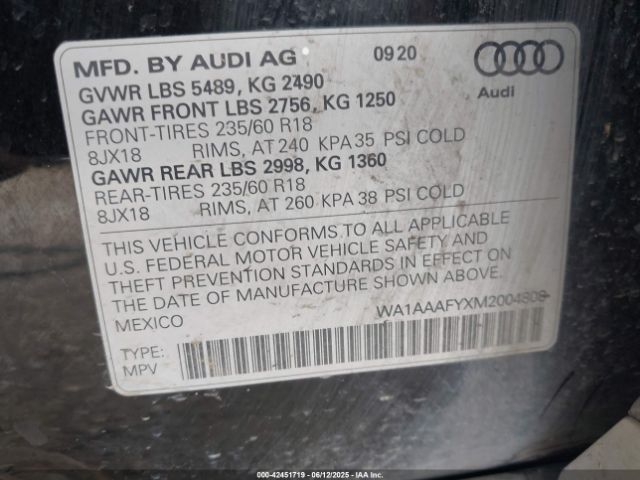 2021 AUDI Q5 WA1AAAFYXM2004808 Photo 8