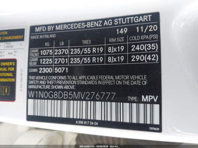 2021 MERCEDES-BENZ GLC 300 W1N0G8DB5MV276777 Photo 8