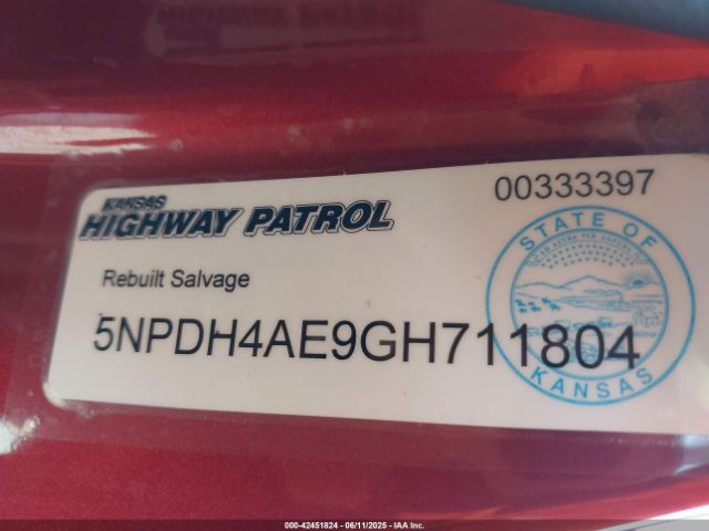 5NPDH4AE9GH711804 Hyundai dohc mpi nu