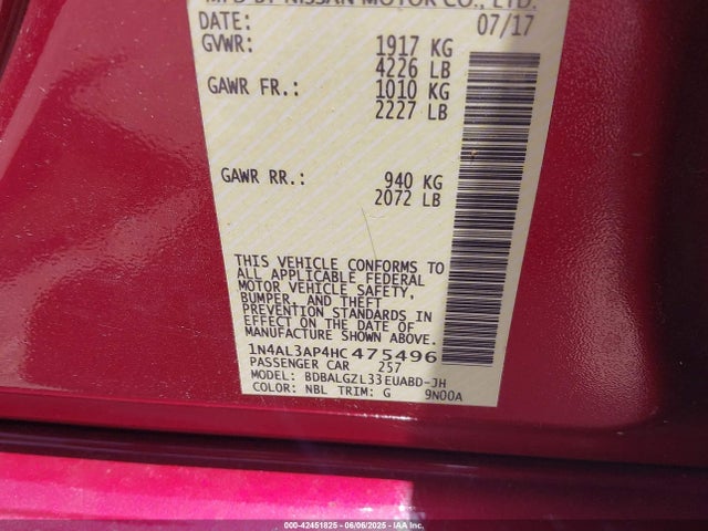 1N4AL3AP4HC475496 Nissan 2017