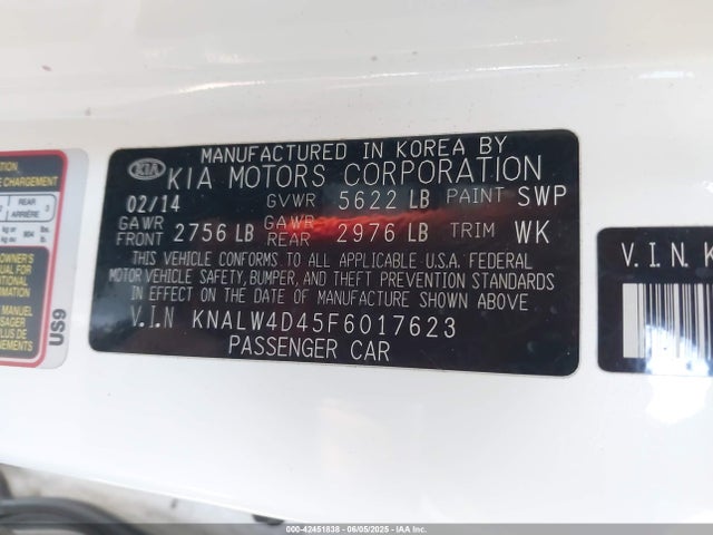 KIA 2015 2015 KNALW4D45F6017623 Image 9